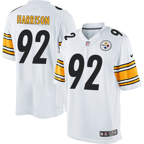 Men's Limited James Harrison Nike Jersey White Road - #92 NFL Pittsburgh Steelers